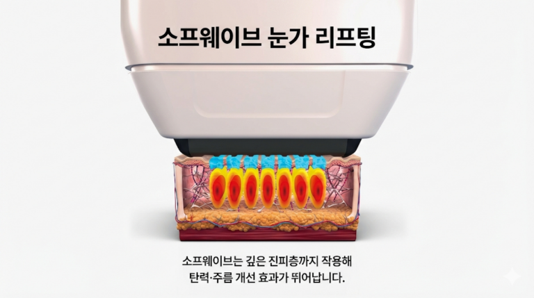 소프웨이브 눈가 리프팅 , 얇고 예민한 부위에도 지방탄력이 생길까요?