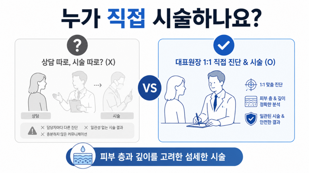 대표원장이 직접 진단하고 시술하는 망포 리쥬란 병원 선택 팁 인포그래픽