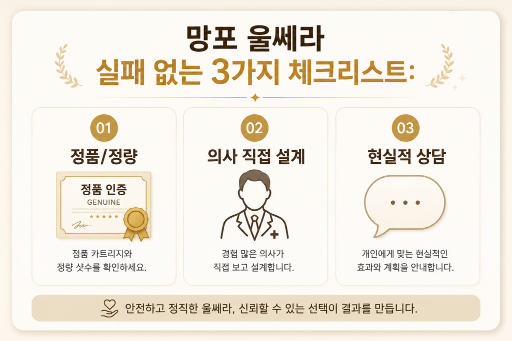 실패 없는 병원 선택을 위한 망포 울쎄라 핵심 체크리스트 3가지